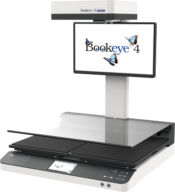 Overhead book scanner for formats up to A1+