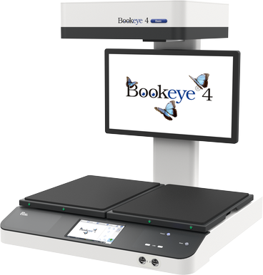 Overhead book scanner for formats up to A2+