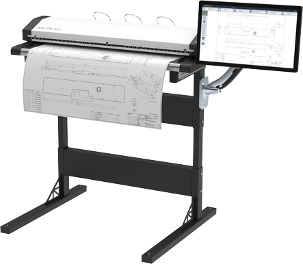 Wählen Sie den Materialtyp, die Druckqualität und mehr aus und beobachten Sie die Tintenstände durch die 100% prozentige Integration der Drucker-Funktionalität in ScanWizard.