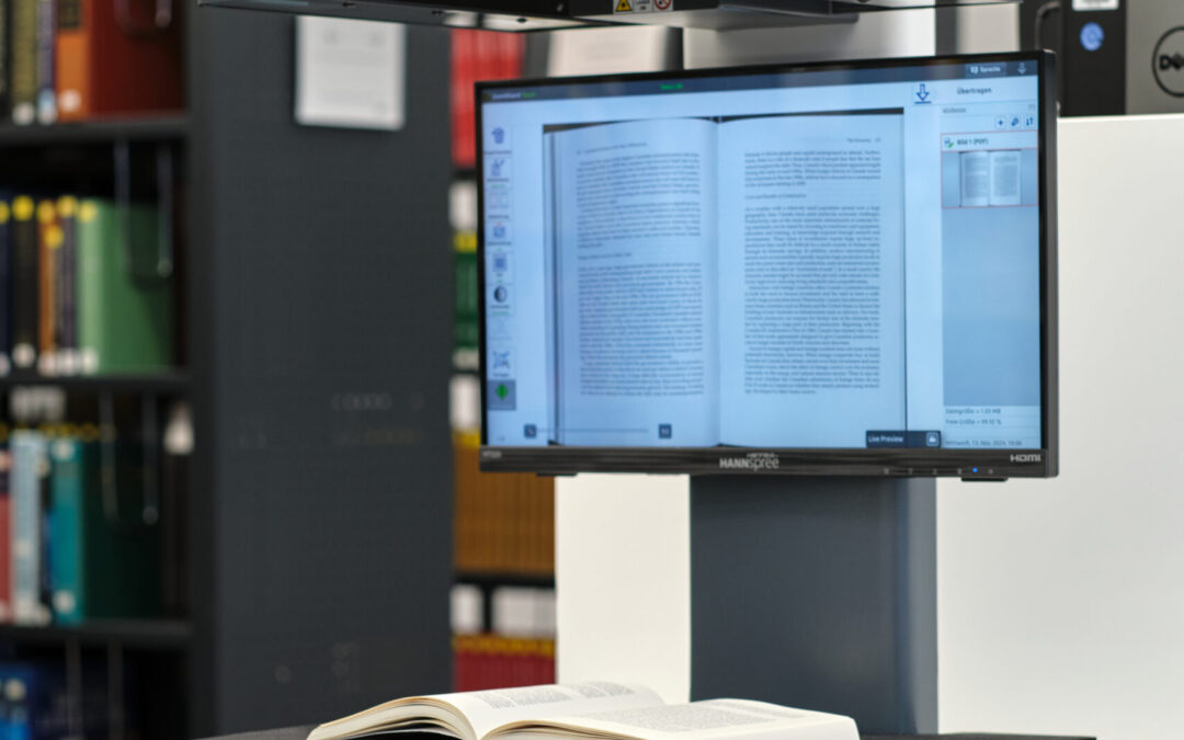Buchscanner Bookeye® 5 V3 Kiosk in der Universitätsbibliothek Paderborn